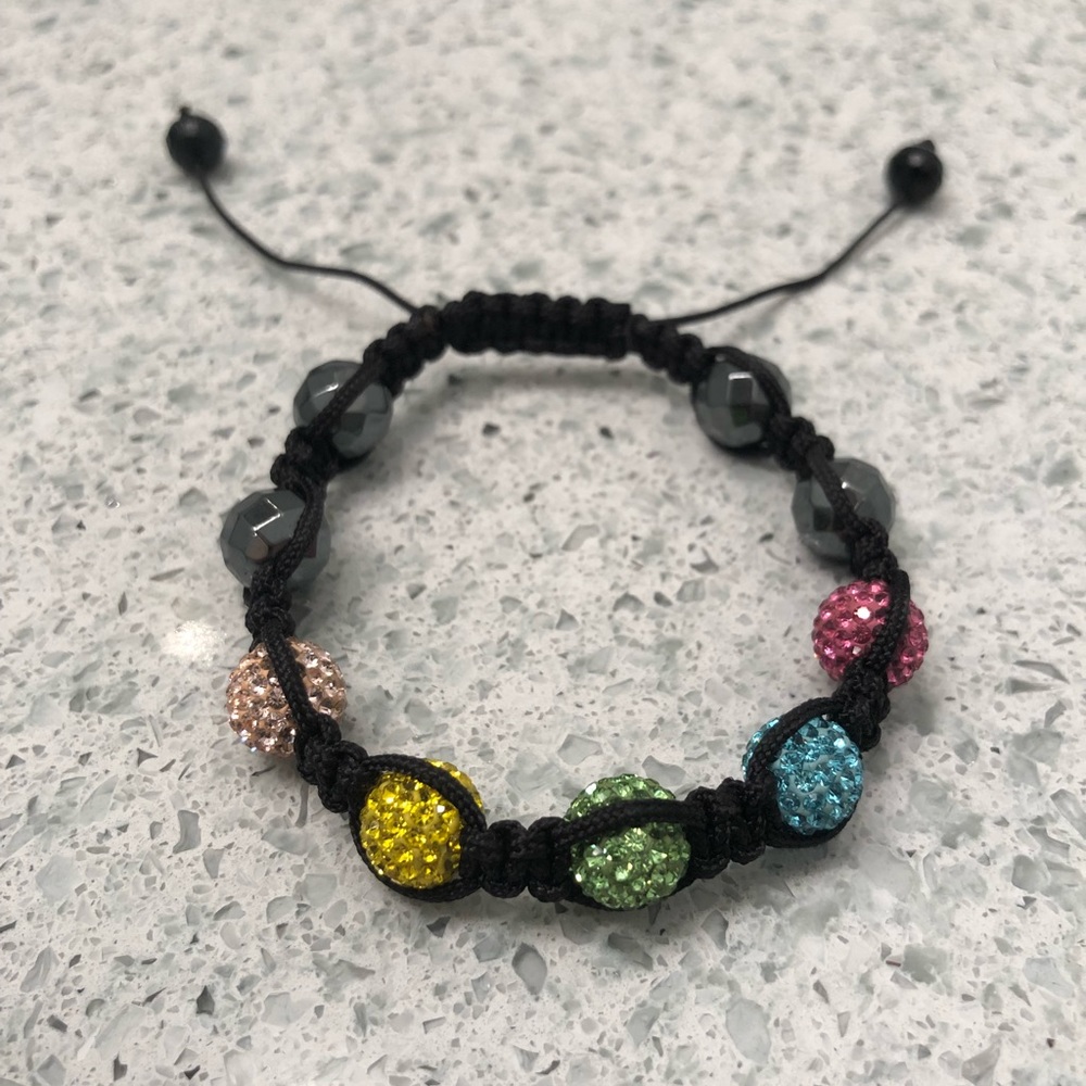Crystal Ball Rope Bracelet - Picture 2 of 3